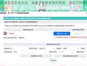 夜里 18 款禁用 B 站大全，涵盖了各种类型的视频，满足不同用户的需求