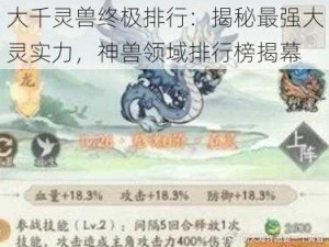 大千灵兽终极排行：揭秘最强大灵实力，神兽领域排行榜揭幕