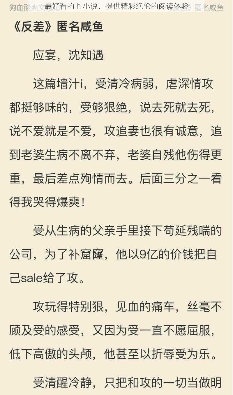 最好看的 h 小说，提供精彩绝伦的阅读体验