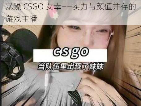 暴躁 CSGO 女幸——实力与颜值并存的游戏主播