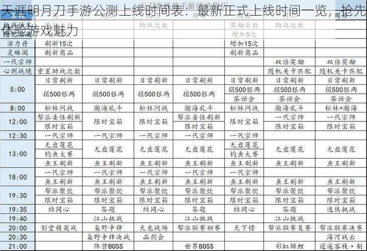 天涯明月刀手游公测上线时间表：最新正式上线时间一览，抢先体验游戏魅力