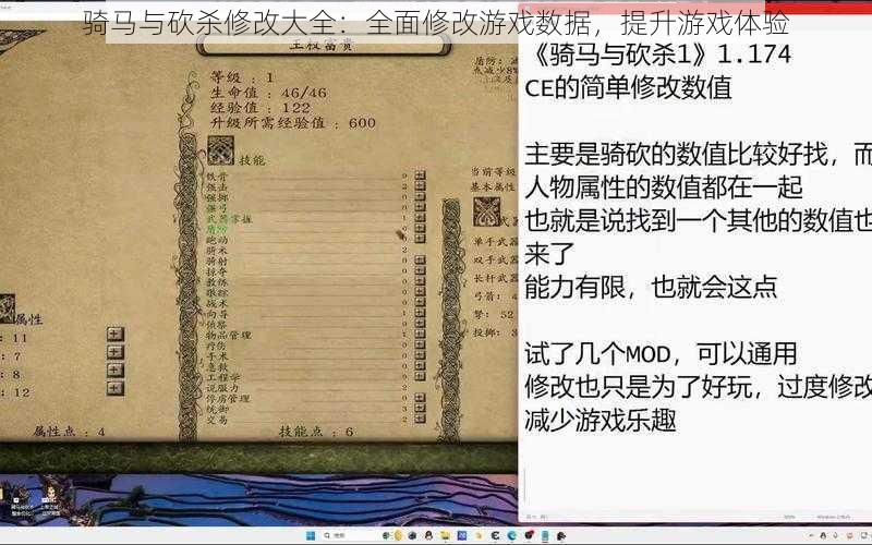 骑马与砍杀修改大全：全面修改游戏数据，提升游戏体验