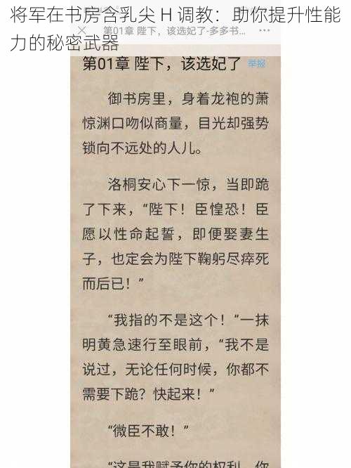 将军在书房含乳尖 H 调教：助你提升性能力的秘密武器