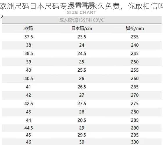 欧洲尺码日本尺码专线宣布永久免费，你敢相信吗？