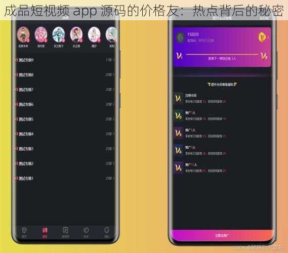 成品短视频 app 源码的价格友：热点背后的秘密